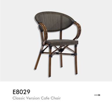 Venkovní bistro látkové židle klasického typu