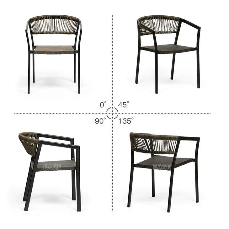 Twisted PE Rope Chair Outdoor Dining Chair